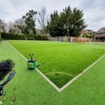 Artificial grass football pitch creation