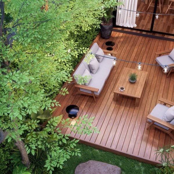 modern small garden decking